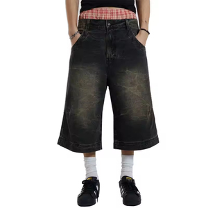 Pantalones Vaqueros Holgados de Algodón 100% para Hombre, Estilo Desgastado, Fabricación Personalizada, Shorts Anchos de <span class=keywords><strong>Skate</strong></span> - Product Image 3