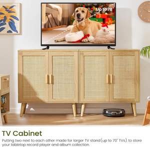 Meuble de rangement en rotin Zhongou, vente flash <span class=keywords><strong>Amazon</strong></span>, avec étagère réglable, buffet, table <span class=keywords><strong>console</strong></span> pour salon - Product Image 5