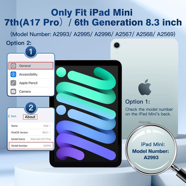 2024 Shock Proof Tablet Case 8.3 Inch A17 Pro Pad Mini 6 Generation Case with Keyboard Pencil Holder Generation Protection Case