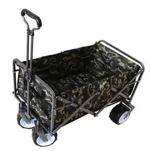 Wagon pliable en métal compact avec cadre en acier pour l'extérieur Wagon pliable utilitaire pour la finition des achats