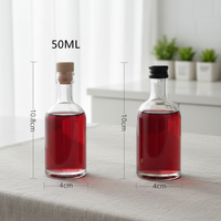 Botol Kaca Mini Bulat Kosong 50ml 100ml 200ml 250ml 375ml Grosir untuk Gin Vodka Whiskey Minuman Keras Botol Kaca Gin