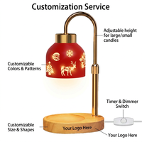 Lampe chauffe-bougie de Noël personnalisable avec logo, abat-jour métallique à col de cygne réglable, impression sérigraphique, usage promotionnel, OEM ODM