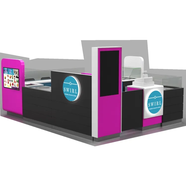 4 M von 3 M Ice Cream Kiosk Design Mall Eis ständer Retail Ice Cream Booth zum Verkauf