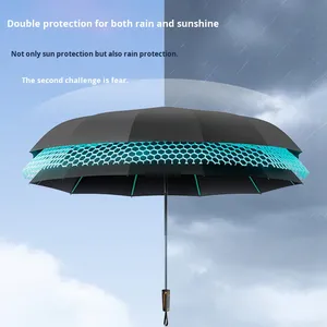 Modern 5cm Strap Iron Tube 70% Fully <b>Automatic</b> Opening Closing Dual-Use Business Travel <b>Umbrella</b> for Men Large Folding 105cm - Product Image 5