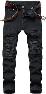 Toppe da <span class=keywords><strong>uomo</strong></span> personalizzate OEM Pantalones moda <span class=keywords><strong>Jeans</strong></span> dalla vestibilità dritta pantaloni in Denim da motociclista affusolati affusolati - Product Image 6