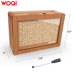 WOQI özelleştirilmiş yüksek kaliteli ahşap Euro kumbara dijital tasarruf kutusu yenilik ev dekorasyon hediye güvenli Styling para kutusu - Product Image 2