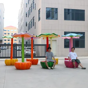 Sculpturs de asiento de fruta de seta de iluminación personalizada para decoraciones de Navidad al aire libre estatua de centro comercial para el hogar