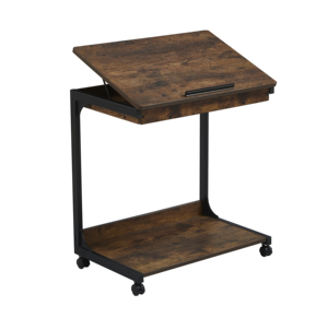 Chất lượng cao có thể điều chỉnh nghiên cứu viết bàn văn phòng nhà bàn làm việc bằng gỗ bên cạnh giường máy tính bảng với bánh xe - Product Image 2