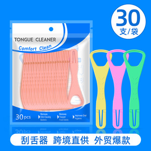 <b>Tooth</b> Point Foldable Plastic Tongue <b>Scraper</b> With Toothpick Oral Cleaning Tool For Tongue Cleaning Anti Slip Handle Blue - Product Image 2