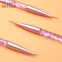 Fournisseur professionnel d'ongles acrylique rose paillettes huile poignée Gel peinture dessin Liner brosse importé Nylon UV Gel Nail Art brosse