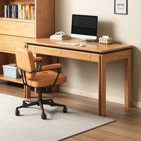 Bureau d'écriture en bois massif avec port de charge USB, table d'étude moderne et simple avec tiroirs pour bureau à domicile