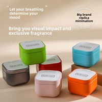 Bougie parfumée en cire de soja 70g, pot carré en métal, format voyage, 5 parfums, parfum d'ambiance, aromathérapie, décoration, cadeau, vente en gros