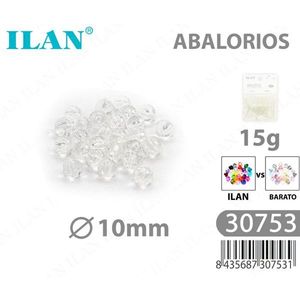 Ilan Abalorios Perline Rotonde Trasparenti da 10mm 15g per Creazione di Gioielli - Product Image 1
