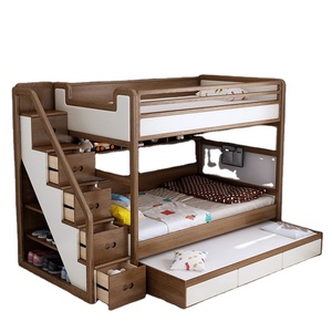 Đồ Nội Thất Giường Gỗ Thiết Kế Hiện Đại Mới Nhất Đầy Màu Sắc Giường Đôi Cho Trẻ Em Có Cầu Trượt - Product Image 1