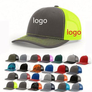 Casquettes en coton vierges personnalisables en gros avec logo, casquette trucker Richardson 112 en maille à fermeture snapback - Product Image 1