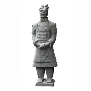 Statue de soldats chinois <span class=keywords><strong>en</strong></span> pierre Antique, décoration de jardin <span class=keywords><strong>en</strong></span> marbre, Granite, guerrier, Sculpture <span class=keywords><strong>en</strong></span> taille de vie - Product Image 2