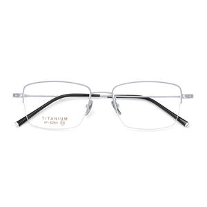 Lunettes de vue demi-cadre en titane pour hommes, rectangulaires 6284, légères, en titane pur, pour grands visages, origine Danyang - Product Image 1