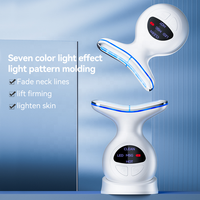 Nouvel appareil de luminothérapie 7 couleurs pour le cou, appareil de beauté pour la peau, masseur facial électrique anti-âge et anti-rides, intelligent pour le double menton