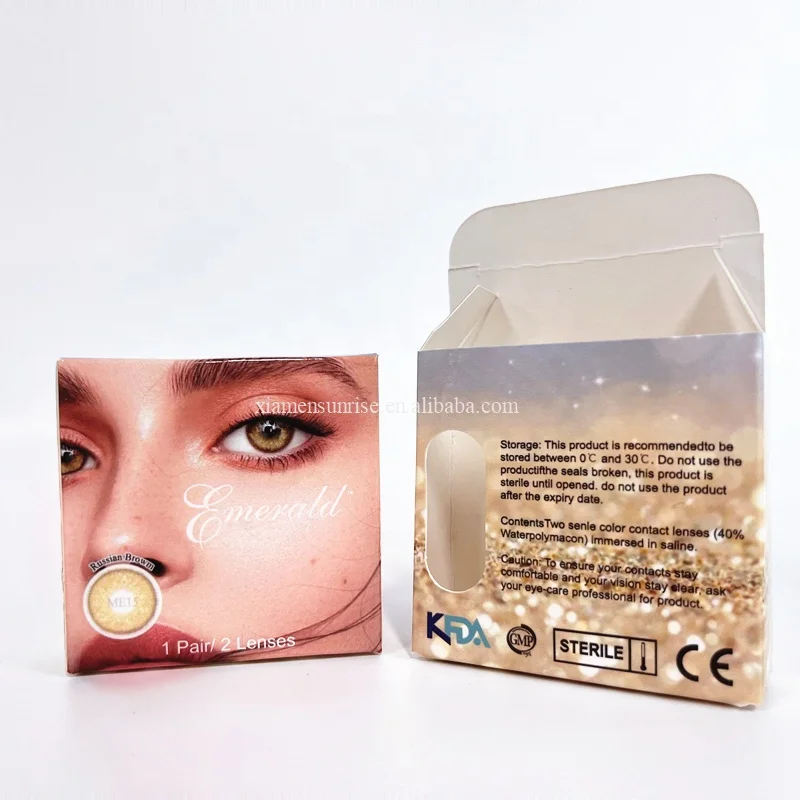 Logo Bedrukte Contactlenzen Papieren Doos Kleur Contactlens Doos Papier Cosmetisch Contactlenzen Pakket