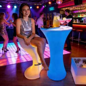 Mesas de Bar para Fiestas y Eventos Comerciales al Aire Libre, Muebles de Bar Portátiles, Mesa de Discoteca, Mesa de Cócteles LED - Product Image 1