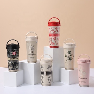 <span class=keywords><strong>SUZURAN</strong></span> แก้วกาแฟขนาดพกพา500มล. มีหลอดดูดน้ำ2ชั้นแก้วเก็บความร้อนแบบพกพาสำหรับรถยนต์ - Product Image 1