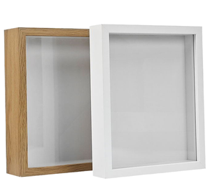 Cadre Photo Moderne 16 x 16 Pouces Profondeur 3-5CM 8x8 12x12 Pouces Verre Plastique Rangement 2025 Personnalisé Tout Noir Blanc Boîte à Ombre 3D - Product Image 6