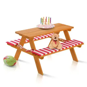 Nouveau banc et table de pique-nique en bois pour l'extérieur Mobilier de jardin pour enfants pour jouer pour les enfants