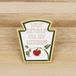 Sming Pins I Put Ketchup on My Ketchup Esmalte <span class=keywords><strong>Pin</strong></span> Apple Lapel Badge Fruit Custom Broche - Product Image 4