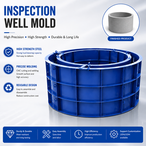 Moule en acier Qianfeng pour anneau de <span class=keywords><strong>regard</strong></span> rond en béton, coffrage sur mesure, couleur personnalisée, moulage sous pression pour drainage des égouts et accès souterrain - Product Image 1