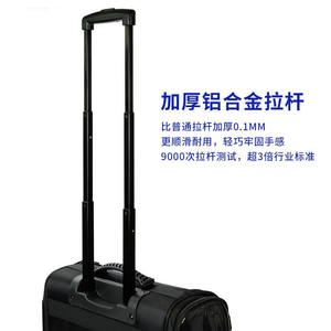 Valise de maquillage professionnelle grande capacité avec fermeture éclair, couleur noire unie, poignée de transport - Product Image 3