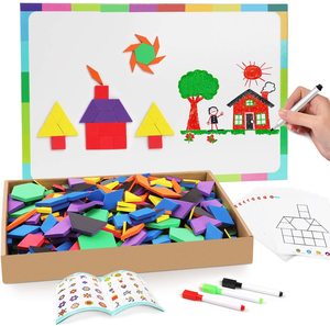 144pcs Montessori mô hình từ khối thiết lập hình học manipulative hình dạng câu đố trẻ em Tủ lạnh sử dụng Made bền EVA giấy - Product Image 4