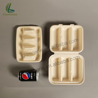 Plaques de plateau biodégradables recyclables 3 5 séparateurs Taco Holder Bagasse Stands Holds