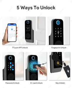 Cerradura Inteligente Electrónica Impermeable Tediton <span class=keywords><strong>para</strong></span> <span class=keywords><strong>Exteriores</strong></span>, Interiores, Garajes y Portones con Código de Huella Digital, TTlock, Aplicación Tuya - Product Image 2