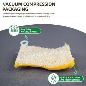 S Shaped Color Doubl Natural Loofah <b>Sponge</b> Pads Cellulose Wood Pulp Biodegradable Kitchen Cleaning Pop up <b>Sponges</b> - Product Image 5