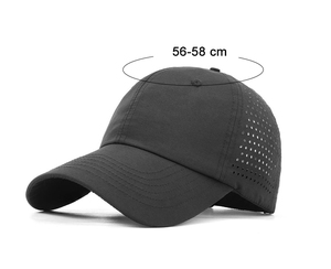 High Quality Quick Dry Breathable Waterproof Laser <b>Drilling</b> 6-Panel Sporty Style Mesh Caps Custom Logo Sporty Baseball Caps - Product Image 5