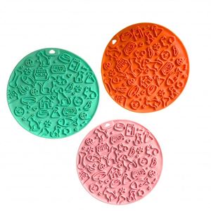 Tapis de léchage rond pour animaux de compagnie, assiette d'alimentation lente pour chiens et chats, tapis antidérapant pour friandises, design sain, sans BPA, plat durable - Product Image 1