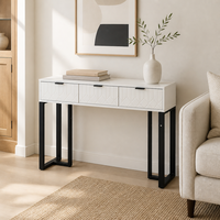 Table console moderne et élégante personnalisable avec cadre en métal MDF durable, hauteur réglable pour salon, entrée, hôtel, villa