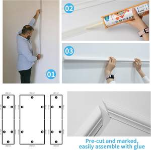 सफेद प्राइमेड पीएस मोल्डिंग खिड़की फ्रेम ट्रिम दरवाजा आवरण आधुनिक इंटीरियर दीवार सजावटी लाइन पॉलीस्टाइरीन वेन्स्कोटिंग पैनल - Product Image 5