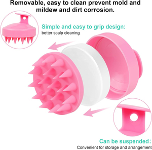 Free Sample Portable Manual Hair Scalp Massager Shampoo Brush PS Handle Dry Soft <b>Silicone</b> <b>Waterproof</b> Cleansing Brush - Product Image 5