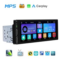 Autoradio Android 6.86 pouces avec écran tactile, lecteur Carplay MP5 pour BT USB FM AUX, multimédia vidéo avec bouton, 1Din
