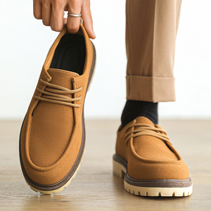 Nouvelles bottes habillées tendance en faux daim pour hommes, à lacets, antidérapantes, à bas prix, de marque, exportées par les fournisseurs de Guangzhou, OEM bon marché - Product Image 4