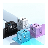 Coloré GaN 30W PD international tout en un adaptateur de voyage dans le monde entier Prise de chargeur de voyage universel mondial avec usb et type c