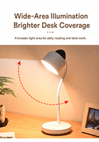 Lampe de bureau LED respectueuse des yeux, col de cygne, sans scintillement, pour la lecture des étudiants