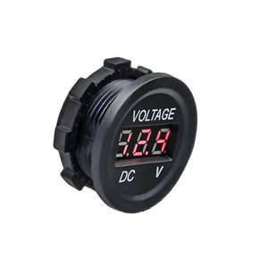 Mini affichage LED, panneau rond, voltmètre numérique, étanche, testeur de tension DC 12V-24V pour voitures, motos, bateaux - Product Image 1