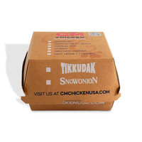 Boîtes à hamburger avec logo personnalisé de qualité alimentaire Kraft enduit de PE imperméable haut de gamme pour cafés camions de nourriture Chewing-gum Sushi aliments pour bébés