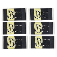 Étiquettes de cou personnalisées haut de gamme lavable col Logo pour vêtements étiquette principale tissée avec accessoire accessoire d'habillement bord découpé au laser