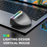 Mouse nirkabel Laptop 8D, tetikus nirkabel vertikal ergonomis dengan lampu RGB, Laptop penjualan terbaik grosir