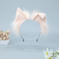 E0008 Bandeau Cosplay Anime en Fausse Fourrure Mignonnes Oreilles de Renard, Coiffe Animale pour Festivals et Fêtes