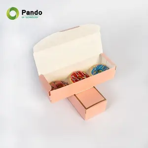Karton Luxus Bäckerei Croissant 6 Stück Macaron-Schachteln benutzerdefinierte weiße Kuchen Gebäck Papierschachteln mit Fenster