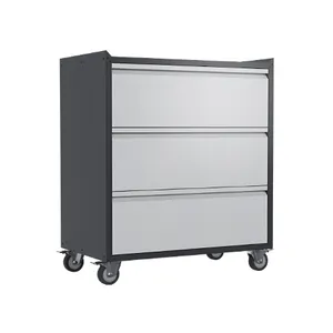 Rolling File Cabinet with 3 drawer , orange peel texture design large metal storage filing mobile cabinets for office